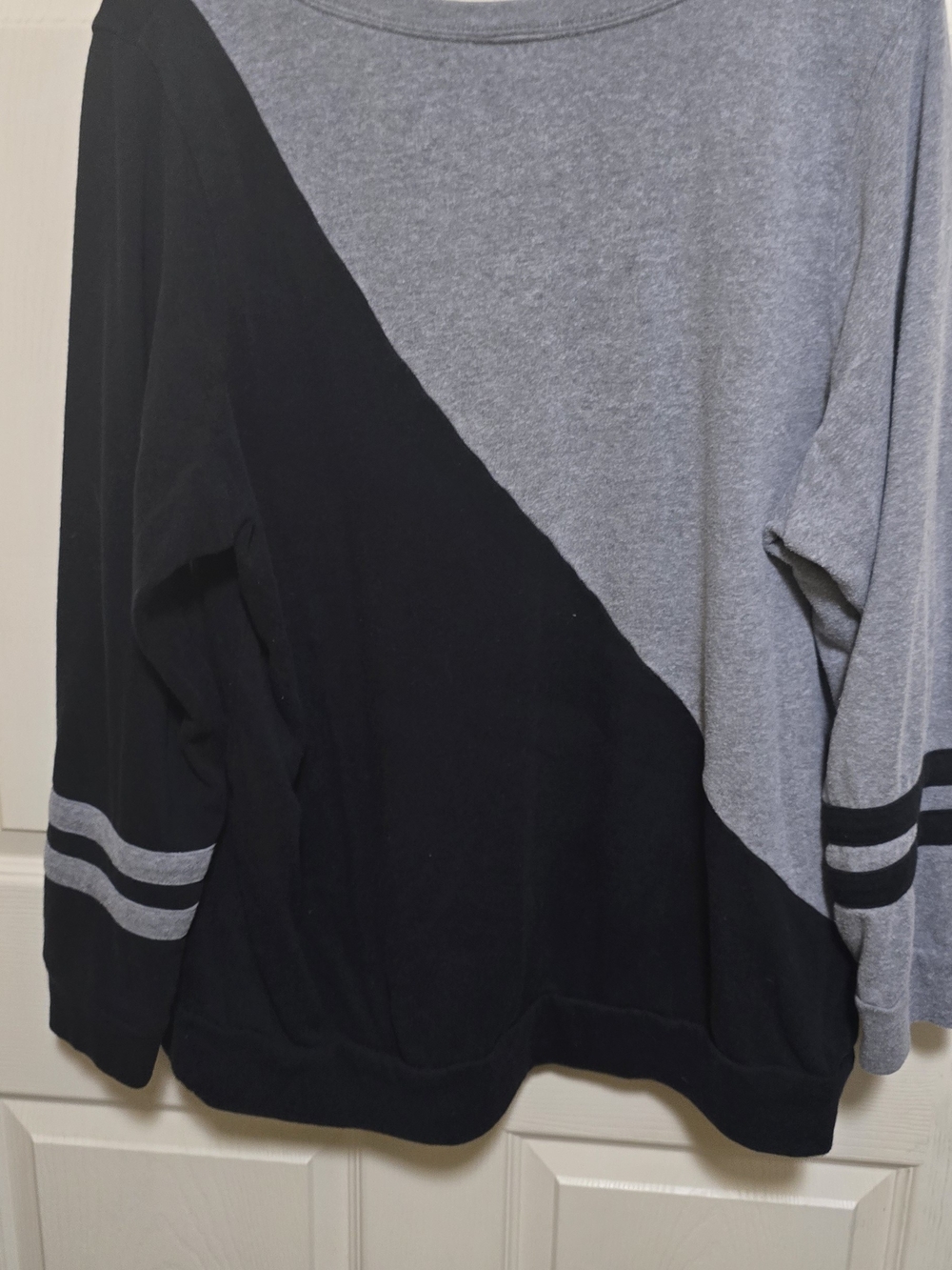 torrid Two-Tone Gray and Black Crewneck Sweater